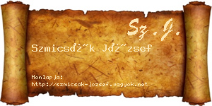 Szmicsák József névjegykártya
