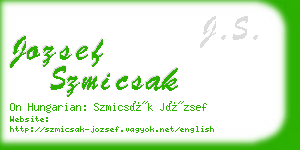 jozsef szmicsak business card